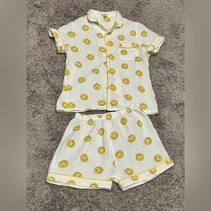 Smiley Face Shorts Pajamas Set